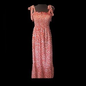 Chic Red Polka Dot Maxi Dress